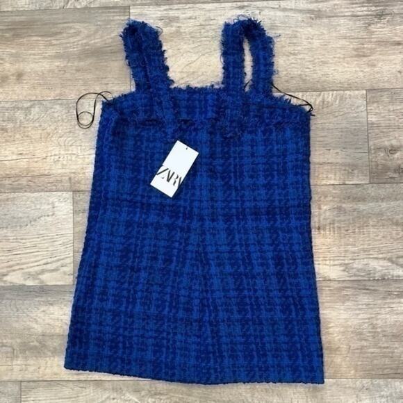 ZARA BLOGGER FAVE!!! Tweed Jumper Dress with Jewel Buttons NWT 💙 - Picture 16 of 16